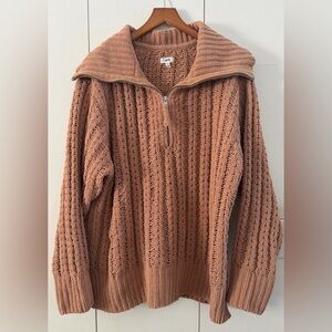 Aerie Brown Cable Knit Sweater
